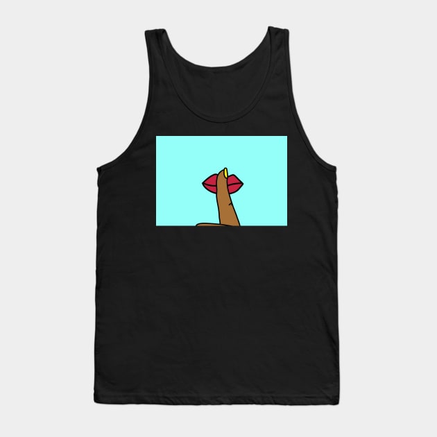 Finger on the lip darker skin Tank Top by Shus-arts